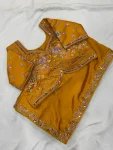 2DESIGNER MALAI SATIN BEADS 3 SEQUNCE EMBROIDERY WORK LACE BORDER WORK SAREE WITH STITCHED BLOUSE WEDDING WEAR WHOLESALE PRICE ETHNIC GARMENT (7)