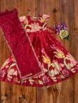 2DESIGNER PURE SILK DIGITAL POSITION FOIL PRINT WORK GOWN WITH DUPATTA FESTIVE WEAR WHOLESALE PRICE ETHNIC GARMENT (2)