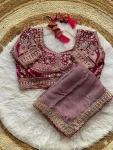 2DESIGNER RANGOLI SILK SEQUENCE AND ZARI EMBROIDERY WITH MULTI ARC BORDER WORK SAREE WITH STITCHED BLOUSE WEDDING WEAR WHOLESALE PRICE ETHNIC GARMENT (10)