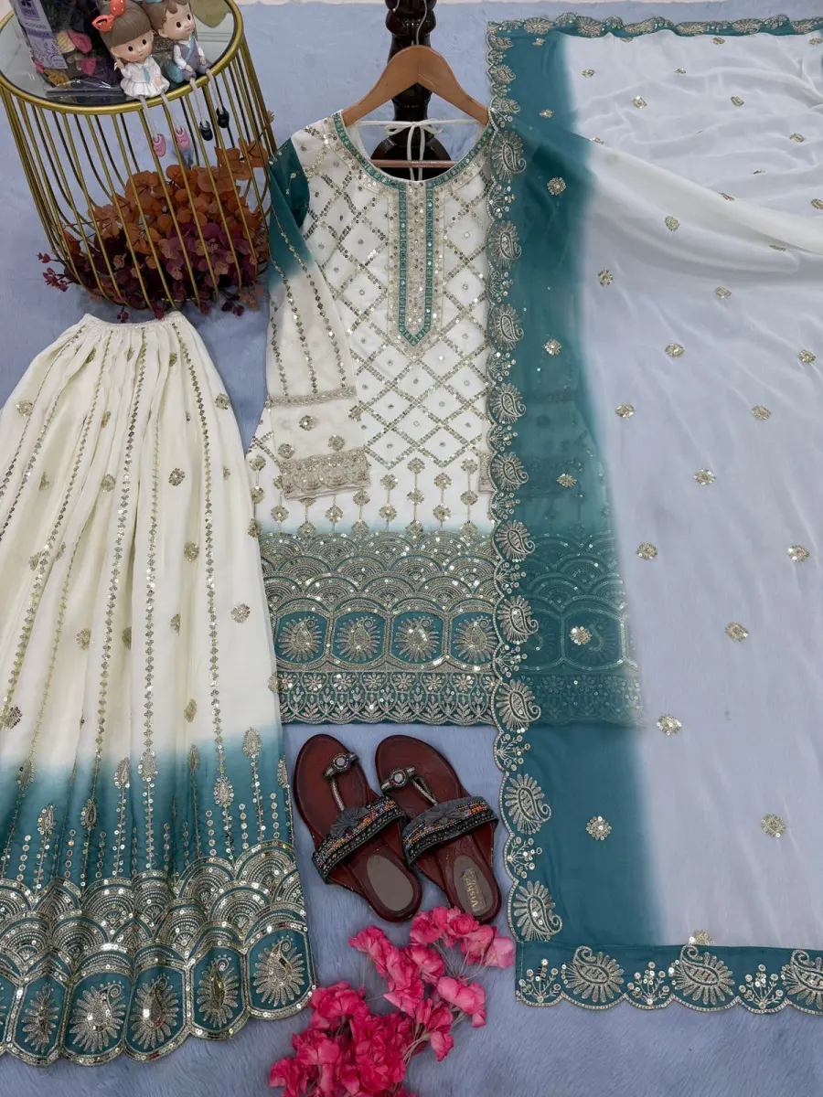 2DESIGNER STAR GEORGTTE EMBROIDERY 5 MM SEQUENCE WORK TOP PALAZZO WITH DUPATTA FESTIVE WEAR WHOLESALE PRICE ETHNIC GARMENT (33)