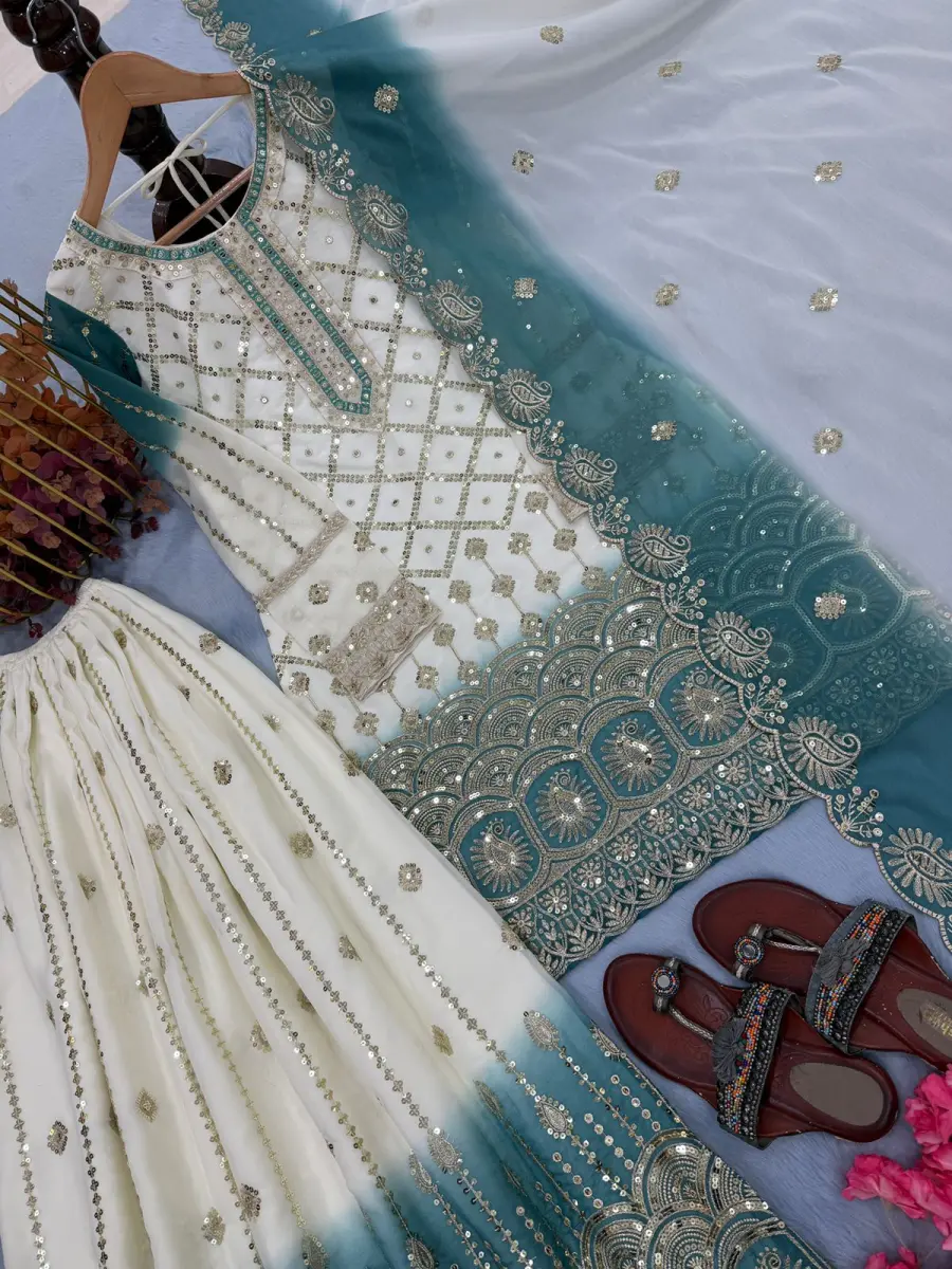 2DESIGNER STAR GEORGTTE EMBROIDERY 5 MM SEQUENCE WORK TOP PALAZZO WITH DUPATTA FESTIVE WEAR WHOLESALE PRICE ETHNIC GARMENT (35)