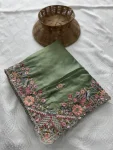 2DESIGNER TISSUE SILK EMBROIDERY WITH CUTWORK SAREE WITH UNSTITCHED BLOUSE WEDDING WEAR WHOLESALE PRICE ETHNIC GARMENT (25)