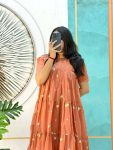 2FANCY MUL COTTON CHANDERI EMBROIDERY WORK ONE PIECE DRESS PARTY WEAR WHOLESALE PRICE ETHNIC GARMENT (14)