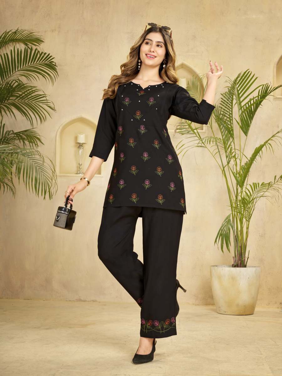 2FANCY RAYON MULTI EMBROIDERY THREAD WITH HAND WORK CO-ORD SET FESTIVE WEAR WHOLESALE PRICE ETHNIC GARMENT (9)