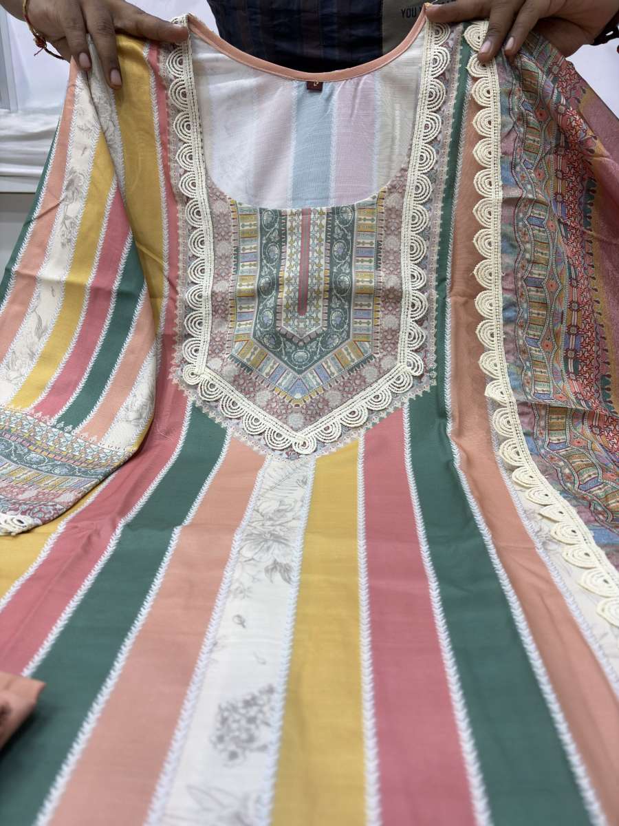 2FANCY RAYON SLUB DIGITAL PRINTED COTTON LACE WORK TOP BOTTOM WITH DUPATTA FESTIVE WEAR WHOLESALE PRICE ETHNIC GARMENT (22)