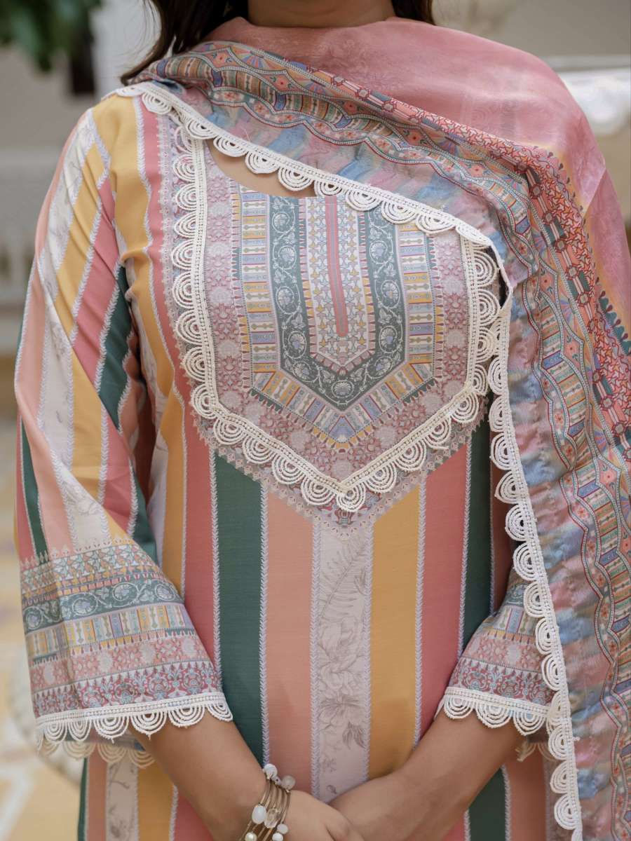 2FANCY RAYON SLUB DIGITAL PRINTED COTTON LACE WORK TOP BOTTOM WITH DUPATTA FESTIVE WEAR WHOLESALE PRICE ETHNIC GARMENT (26)