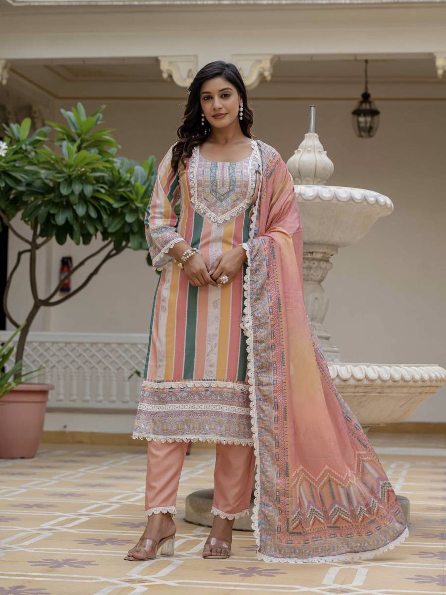 2FANCY RAYON SLUB DIGITAL PRINTED COTTON LACE WORK TOP BOTTOM WITH DUPATTA FESTIVE WEAR WHOLESALE PRICE ETHNIC GARMENT (27)