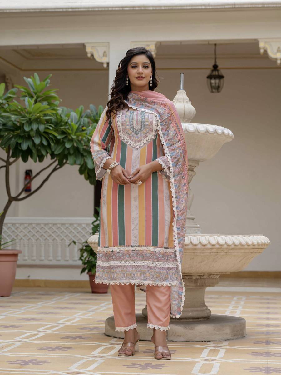 2FANCY RAYON SLUB DIGITAL PRINTED COTTON LACE WORK TOP BOTTOM WITH DUPATTA FESTIVE WEAR WHOLESALE PRICE ETHNIC GARMENT (28)