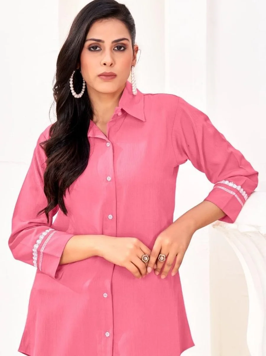 2FANCY RINKAL COTTON PLAIN WOMENS SHIRT ONLY DAILY WEAR WHOLESALE PRICE ETHNIC GARMENT (12)