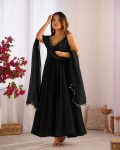 2LATEST GEORGETTE HAND EMBROIDERY, REAL MIRROR KASAB JARI WORK GOWN BOTTOM WITH DUPATTA FESTIVE WEAR WHOLESALE PRICE ETHNIC GARMENT (20)