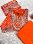 2LATEST RUSSIAN SILK PRINT WORK TOP BOTTOM WITH DUPATTA FESTIVE WEAR WHOLESALE PRICE ETHNIC GARMENT (13)