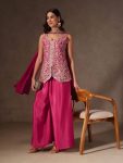 2MODERN CHINON SILK SEQUENCE CODING EMBROIDERY WORK TOP PALAZZO WITH DUPATTA PARTY WEAR WHOLESALE PRICE ETHNIC GARMENT (8)