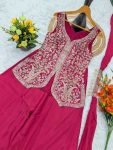 2MODERN CHINON SILK SEQUENCE CODING EMBROIDERY WORK TOP PALAZZO WITH DUPATTA PARTY WEAR WHOLESALE PRICE ETHNIC GARMENT (8)