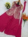 2MODERN CHINON SILK SEQUENCE CODING EMBROIDERY WORK TOP PALAZZO WITH DUPATTA PARTY WEAR WHOLESALE PRICE ETHNIC GARMENT (8)