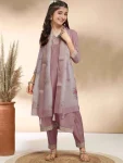 MODERN COTTON EMBROIDERY WORK KID'S TOP BOTTOM WITH DUPATTA ONION
