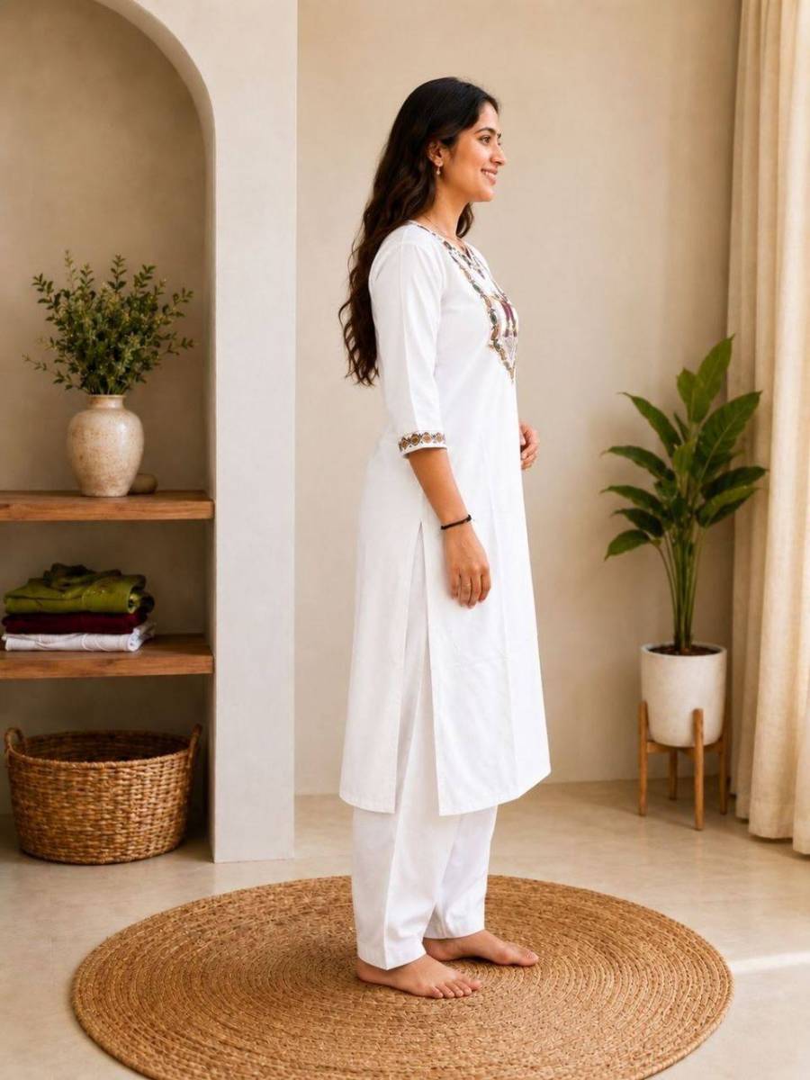 2MODERN COTTON EMBROIDERY WORK TOP PENT SET FESTIVE WEAR WHOLESALE PRICE ETHNIC GARMENT (16)