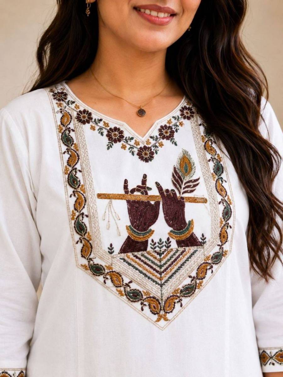 2MODERN COTTON EMBROIDERY WORK TOP PENT SET FESTIVE WEAR WHOLESALE PRICE ETHNIC GARMENT (17)
