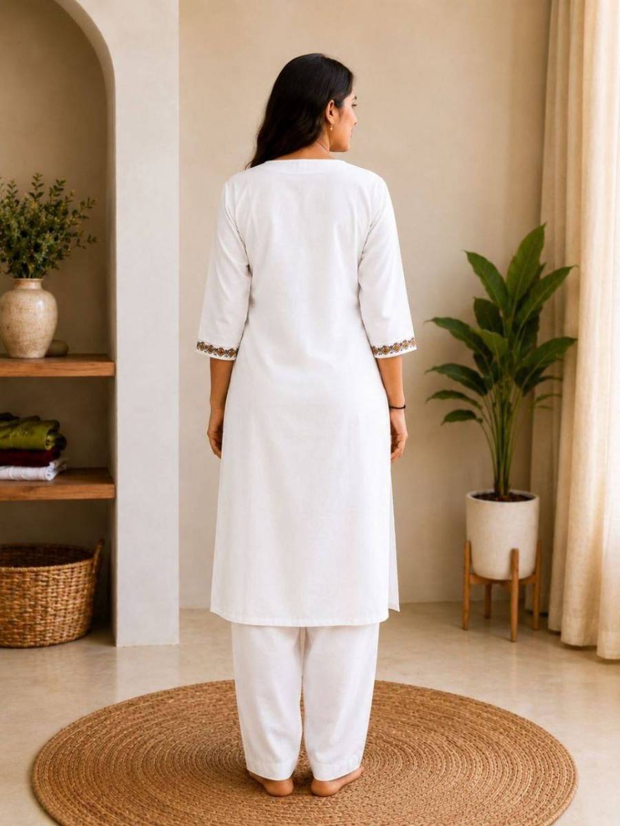 2MODERN COTTON EMBROIDERY WORK TOP PENT SET FESTIVE WEAR WHOLESALE PRICE ETHNIC GARMENT (18)