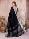2MODERN COTTON LINEN WEAVING WITH EXTRA WORK ZALAR SAREE WITH UNSTITCHED BLOUSE FESTIVE WEAR WHOLESALE PRICE ETHNIC GARMENT (3)