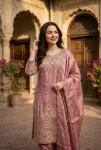 2MODERN GMY SILK EMBROIDERY SEQUENCE WORK TOP BOTTOM WITH DUPATTA FESTIVE WEAR WHOLESALE PRICE ETHNIC GARMENT (57)