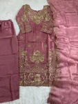 2MODERN GMY SILK EMBROIDERY SEQUENCE WORK TOP BOTTOM WITH DUPATTA FESTIVE WEAR WHOLESALE PRICE ETHNIC GARMENT (57)