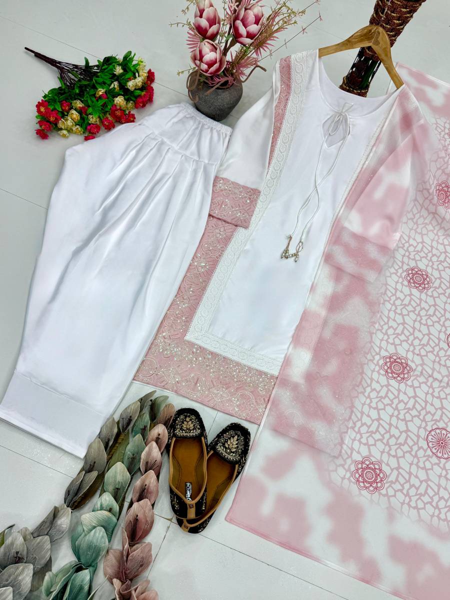 2MODERN NATURAL CREPE SILK EMBROIDERY CODING SEQUENCE WORK WITH FANCY LACE AND LATKAN WORK TOP PATIYALA WITH DUPATTA FESTIVE WEAR WHOLESALE PRICE ETHNIC GARMENT (8)