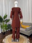 2MODERN SLUB RATON THREAD WITH FANCY LACE WORK CO-ORD SET CASUAL WEAR WHOLESALE PRICE ETHNIC GARMENT (36)