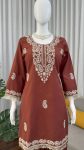 2MODERN SLUB RATON THREAD WITH FANCY LACE WORK CO-ORD SET CASUAL WEAR WHOLESALE PRICE ETHNIC GARMENT (36)