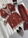 2MODERN SLUB RATON THREAD WITH FANCY LACE WORK CO-ORD SET CASUAL WEAR WHOLESALE PRICE ETHNIC GARMENT (36)