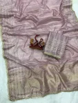 2MODERN TISSUE SILK WEAVING SEQUENCE AND RIBBON WITH FANCY LACE BORDER WORK SAREE WITH UNSTITCHED BLOUSE FESTIVE WEAR WHOLESALE PRICE ETHNIC GARMENT (14)