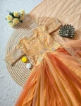 2MODERN TISSUE SILK ZARI & SEQUENCE EMBROIDERY WORK GOWN WITH DUPATTA FESTIVE WEAR WHOLESALE PRICE ETHNIC GARMENT (2)
