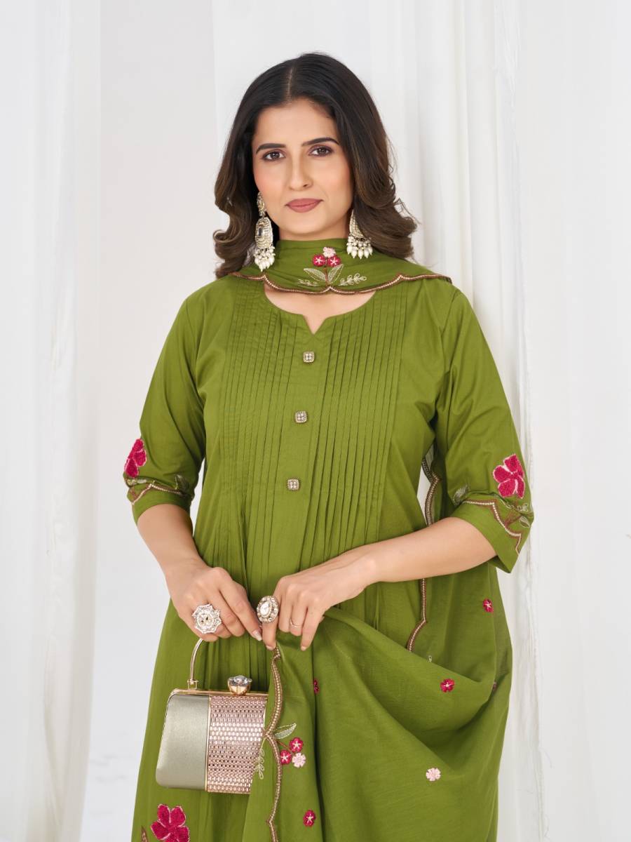 2MOST PICKED COTTON MULTI-THREAD EMBROIDERY WITH LUP WORK TOP BOTTOM WITH DUPATTA FESTIVE WEAR WHOLESALE PRICE ETHNIC GARMENT (21)