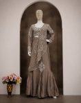 2NEW ARRIVAL CHINON SILK EMBROIDERY SEQUENCE WORK LEHENGA SAREE WITH STITCHED BLOUSE ATTACHED PALLU PARTY WEAR WHOLESALE PRICE ETHNIC GARMENT (12)
