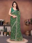 2RICH LOOK GEORGETTE BANDHEJ PRINT & EMBROIDERY WITH CUTWORK BORDER SAREE WITH UNSTITCHED BLOUSE FESTIVE WEAR WHOLESALE PRICE ETHNIC GARMENT (15)