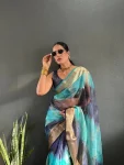 2RICH LOOK SHIMMER SILK ANMOL ZARI PATTI WORK SAREE WITH UNSTITCHED BLOUSE FESTIVE WEAR WHOLESALE PRICE ETHNIC GARMENT (3)