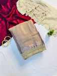 2RICH LOOK TISSUE SILK TWO TONE SHADED WITH FANCY LACE BORDER WORK SAREE WITH UNSTITCHED BLOUSE PARTY WEAR WHOLESALE PRICE ETHNIC GARMENT (21)