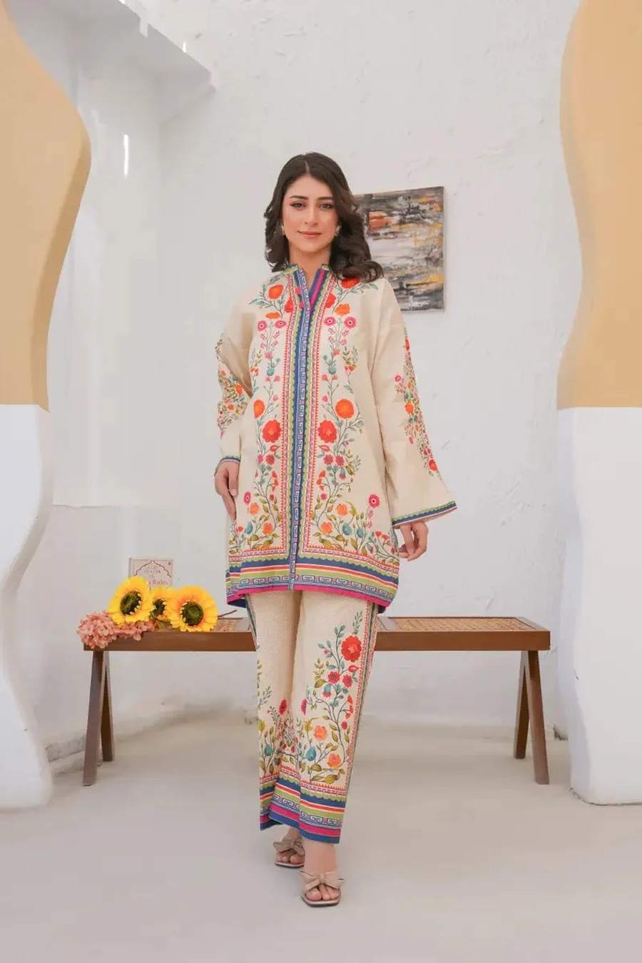 2RICH LOOK VISCOSE RAYON PRINTED WORK CO-ORD SET DAILY WEAR WHOLESALE PRICE ETHNIC GARMENT (22)