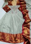 2TRADITIONAL KANCHI COTTON ZARI KANCHI BORDER WORK GOWN WITH DUPATTA WEDDING WEAR WHOLESALE PRICE ETHNIC GARMENT (14)