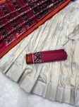 TRADITIONAL SILK DIGITAL PRINTED BLOUSE AND SAREE WITH PLAIN STITCHED LEHENGA FESTIVE WEAR WHOLESALE PRICE ETHNIC GARMENT (2)