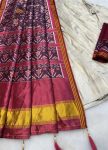 2TRADITIONAL SILK DIGITAL PRINTED BLOUSE AND SAREE WITH PLAIN STITCHED LEHENGA FESTIVE WEAR WHOLESALE PRICE ETHNIC GARMENT (8)