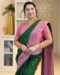 2TRENDING BANARASI LICHI SILK JACQUARD WORK SAREE WITH UNSTITCHED BLOUSE FESTIVE WEAR WHOLESALE PRICE ETHNIC GARMENT (34)