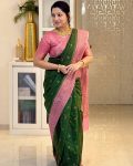 2TRENDING BANARASI LICHI SILK JACQUARD WORK SAREE WITH UNSTITCHED BLOUSE FESTIVE WEAR WHOLESALE PRICE ETHNIC GARMENT (34)