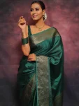 2TRENDING BANARASI LICHI SILK JACQUARD WORK SAREE WITH UNSTITCHED BLOUSE FESTIVE WEAR WHOLESALE PRICE ETHNIC GARMENT (5)