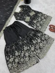 2TRENDING GMY SILK EMBROIDERY SEQUENCE WITH REAL MIRROR HAND WORK TOP SHARARA WITH DUPATTA FESTIVE WEAR WHOLESALE PRICE ETHNIC GARMENT (31)