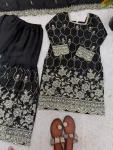 2TRENDING GMY SILK EMBROIDERY SEQUENCE WITH REAL MIRROR HAND WORK TOP SHARARA WITH DUPATTA FESTIVE WEAR WHOLESALE PRICE ETHNIC GARMENT (31)