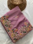 2TRENDING SOFT SILK EMBROIDERY WITH CUTWORK BORDER SAREE WITH UNSTITCHED BLOUSE WEDDING WEAR WHOLESALE PRICE ETHNIC GARMENT (11)