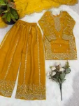 3DESIGNER FENDY SILK EMBROIDERY CODING AND SEQUENCE WORK MOTHER DAUGHTER SET FESTIVE WEAR WHOLESALE PRICE ETHNIC GARMENT (6)