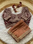 3DESIGNER RANGOLI SILK SEQUENCE AND ZARI EMBROIDERY WITH MULTI ARC BORDER WORK SAREE WITH STITCHED BLOUSE WEDDING WEAR WHOLESALE PRICE ETHNIC GARMENT (12)