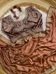 3DESIGNER RANGOLI SILK SEQUENCE AND ZARI EMBROIDERY WITH MULTI ARC BORDER WORK SAREE WITH STITCHED BLOUSE WEDDING WEAR WHOLESALE PRICE ETHNIC GARMENT (12)