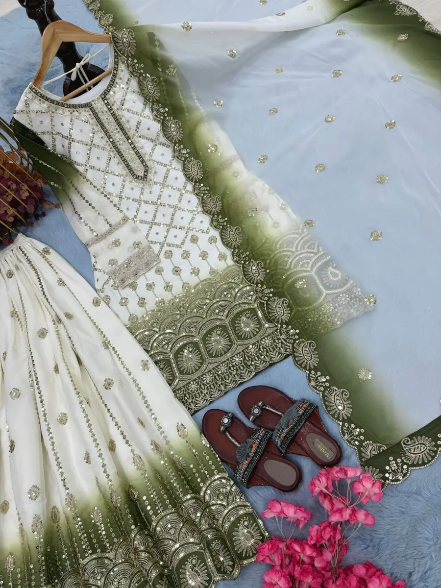 3DESIGNER STAR GEORGTTE EMBROIDERY 5 MM SEQUENCE WORK TOP PALAZZO WITH DUPATTA FESTIVE WEAR WHOLESALE PRICE ETHNIC GARMENT (21)